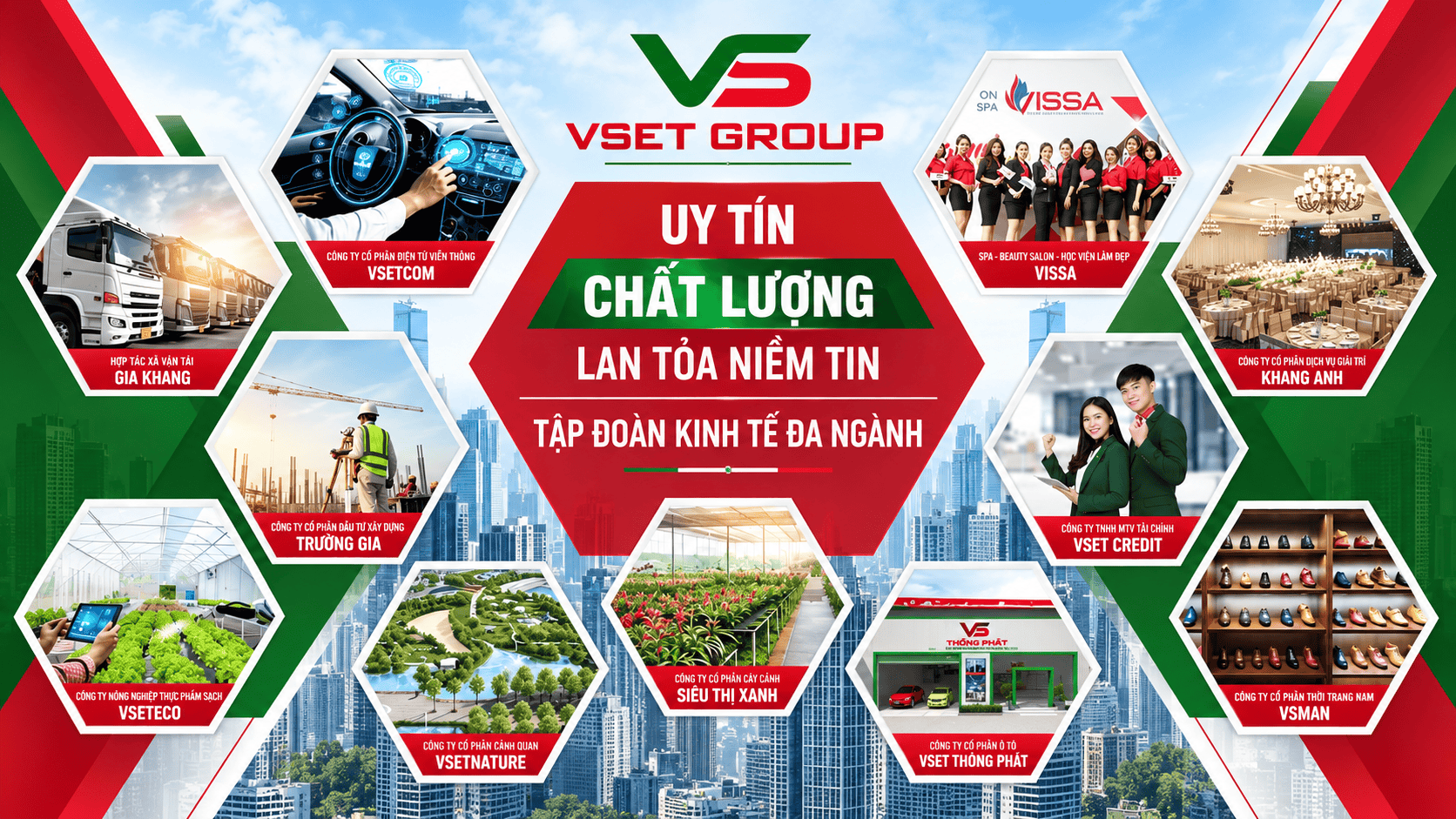 VSET Group multi-industry products and services visual.